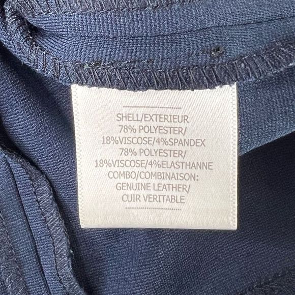 Mark & James by Badgley Mischka Navy Black Leather Trim Shift Mini Dress Small - Picture 9 of 15